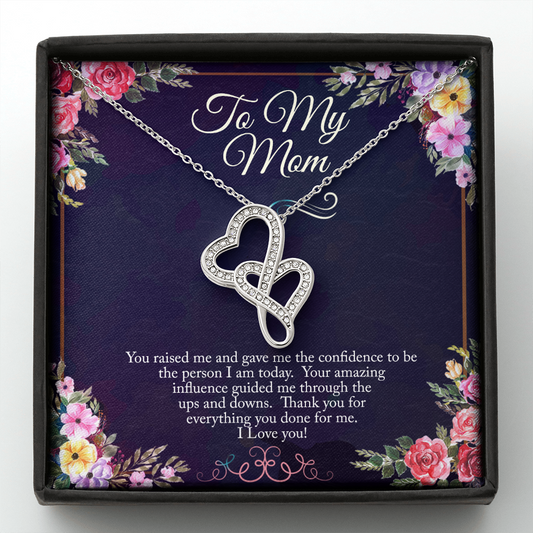 To My Mom Double Hearts Necklace