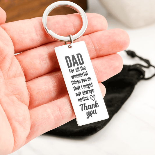 For Dad - EID Gift - Engraved Keychain - Personalize on the Back