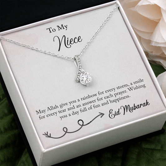 To My Niece From Aunt / Uncle- EID Gift - Alluring Beauty Necklace, Personalized EID Gift For Niece, EID Gift For Young Woman