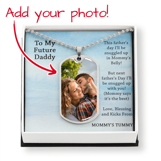 To My Future Daddy - Father's Day Gift - Dog Tag Necklace Military Chain