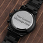 To My Friend Customizable Engraved Black Chronograph Watch
