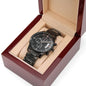 To My Friend Customizable Engraved Black Chronograph Watch