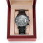 To My Friend Customizable Engraved Black Chronograph Watch