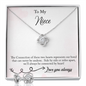 To My Niece From Aunt / Uncle- EID Gift - Love Knot Necklace, Personalized EID Gift For Niece, EID Gift For Young Woman