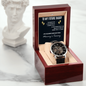 To My Future Daddy - Father's Day Gift - Men's Openwork Watch with Mahogany Style Luxury Box