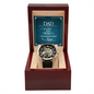 To My Dad - Father's Day Gift - Men's Openwork Watch with Mahogany Style Luxury Box