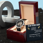 To My Future Daddy - Father's Day Gift - Men's Openwork Watch with Mahogany Style Luxury Box