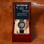 To My Future Daddy - Father's Day Gift - Men's Openwork Watch with Mahogany Style Luxury Box