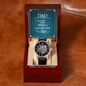 To My Dad - Father's Day Gift - Men's Openwork Watch with Mahogany Style Luxury Box