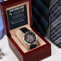 To My Future Daddy - Father's Day Gift - Men's Openwork Watch with Mahogany Style Luxury Box