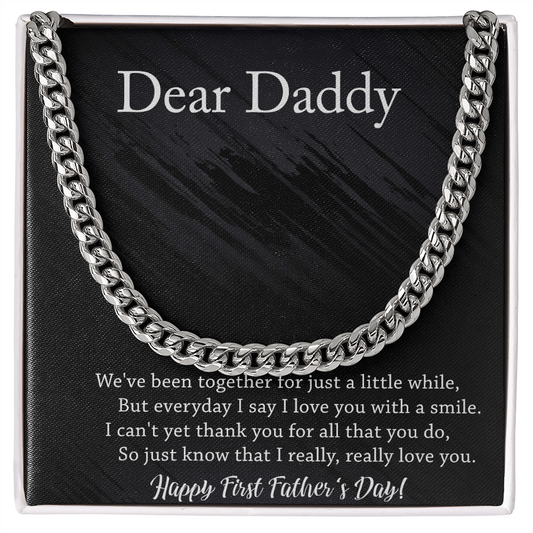 Dear Daddy - Father's Day Gift - Cuban Link Chain