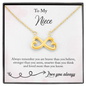 To My Niece From Aunt - EID Gift - Infinity Heart Necklace, Personalized EID Gift For Niece, EID Gift For Young Woman