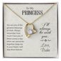 To My Princess From Baba- EID Gift - Forever Love Necklace, Personalized EID Gift For Daughter, EID Gift For Young Woman