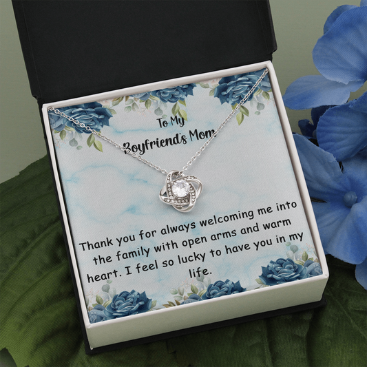 To My Boyfriend's Mom -  Love Knot Necklace - Mother's Day - Sharing Your Son