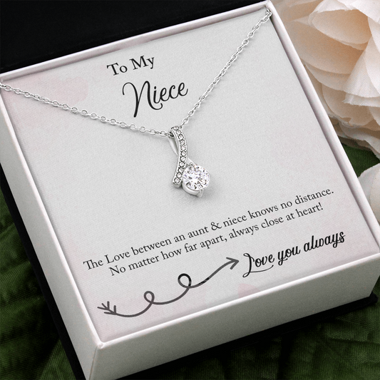 To My Niece From Aunt / Uncle- EID Gift - Alluring Beauty Necklace, Personalized EID Gift For Niece, EID Gift For Young Woman